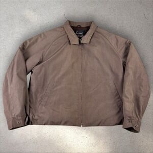 Vintage Sears Perma-Prest Work Jacket Sherpa Lined Brown Sz 46‎ (XL) 60s-70s